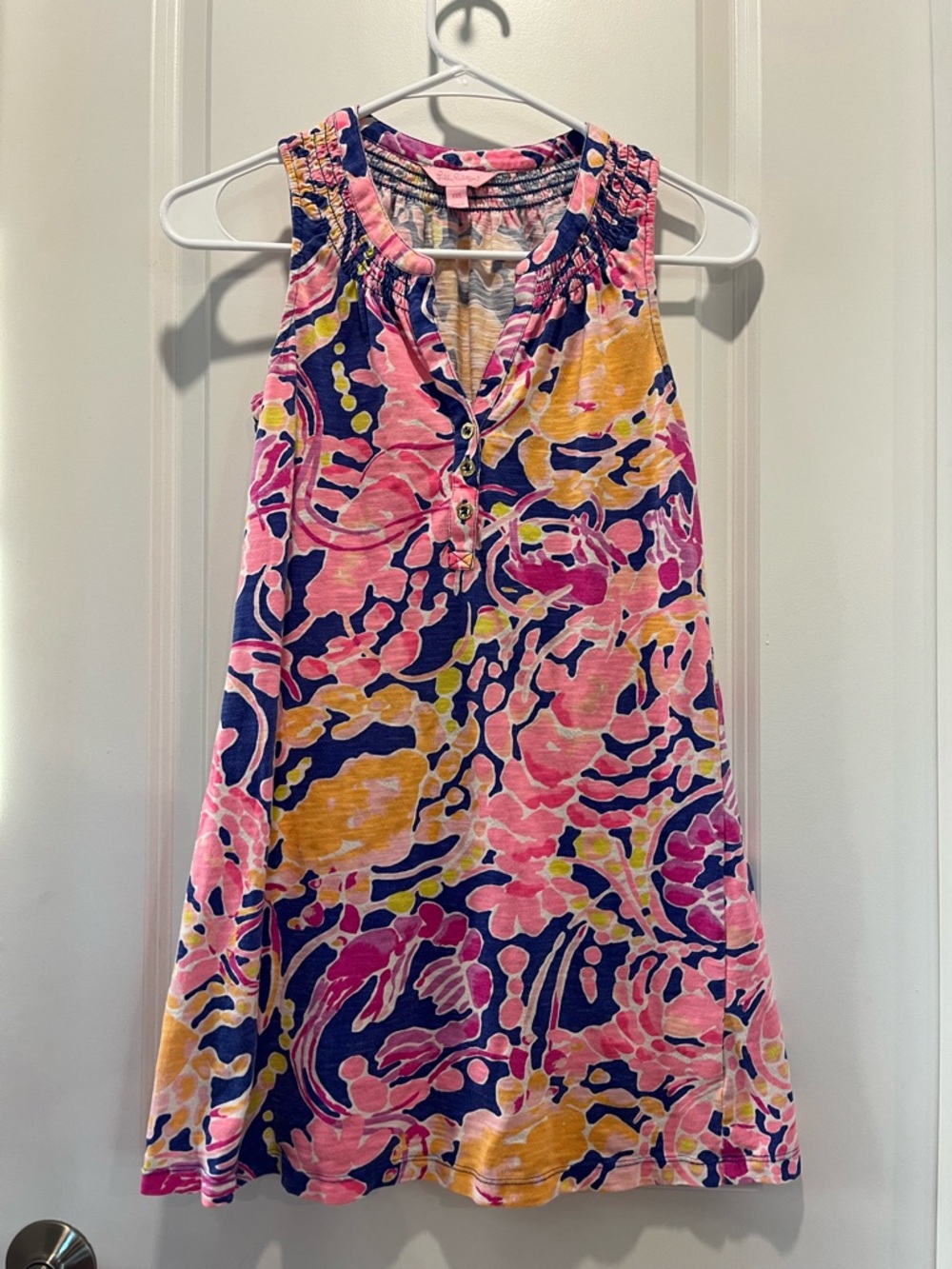Lilly Pulitzer Pink Purple Yellow Orange Floral Beach Cover Up/Dress - Size XXS